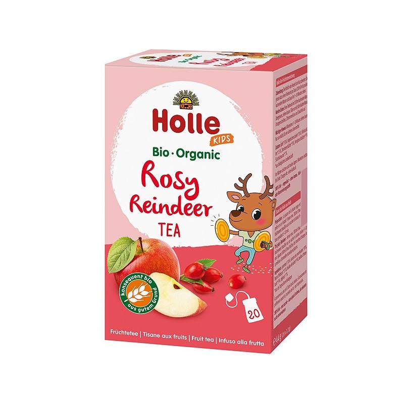 Ceai de fructe si plante pentru copii Rosy Reindeer, Bio, Organic, Holle Baby Food, 44g