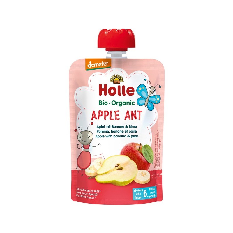 Apple Ant - Piure de mere si banane cu pere, Bio, Organic, Holle Baby Food, 100g