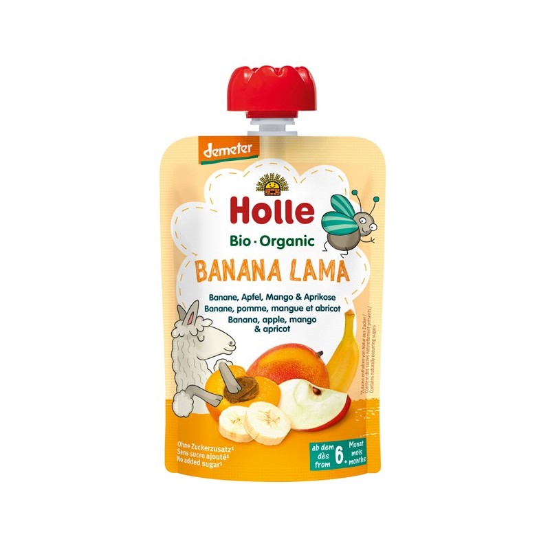 Banana Lama - Piure de banane, mere, mango si caise, Bio, Organic, Holle Baby Food, 100g