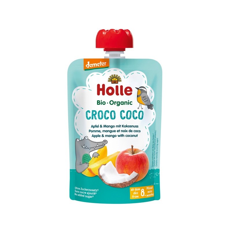 Croco Coco - Piure de mere cu mango si nuca de cocos, Bio, Organic, Holle Baby Food, 100g