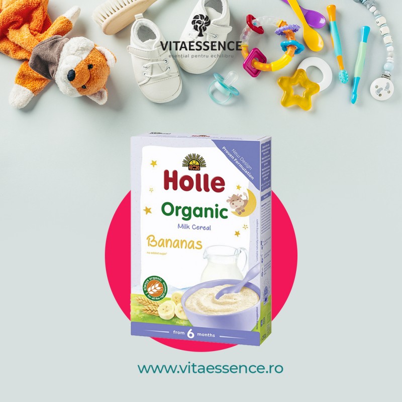 Cereale lapte si banane, Organic, Holle Baby Food, 250g